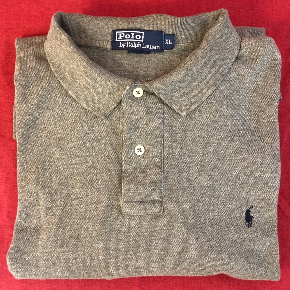 XL Grey Polo by Ralph Lauren long sleeve